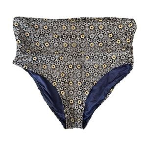 Bond-Eye Australia High Waisted Bikini Bottom Blue Floral Women's Size 8